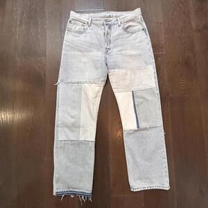 Levi's 501 90's Women's Jeans 30/30 Premium Jeans Light Wash Patchwork Denim